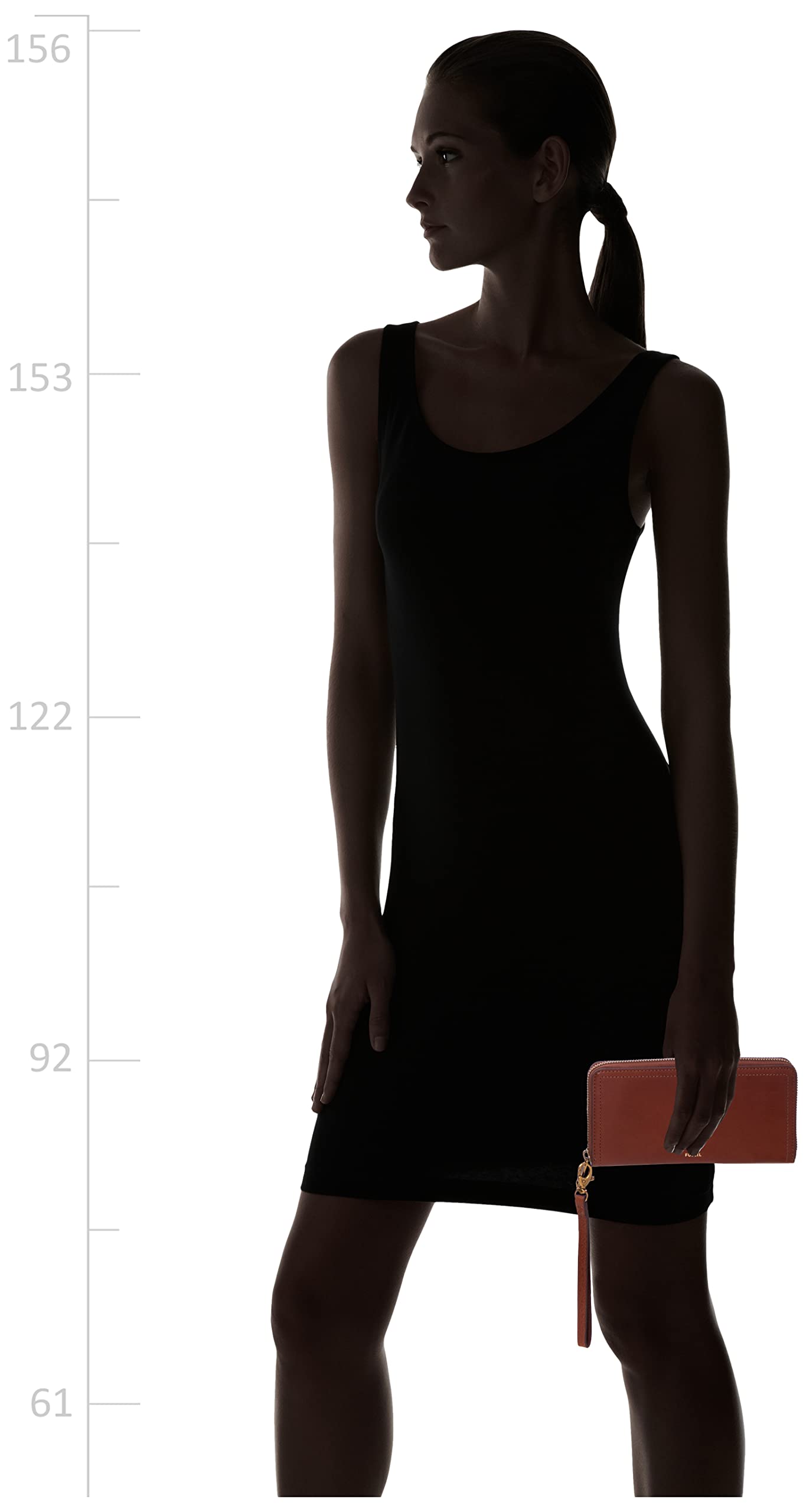 Fossil Logan Leder oder Polyurethan Zip Clutch Geldbörse für Damen