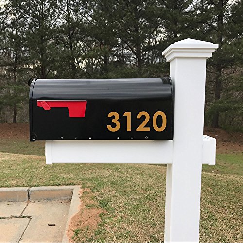 4Ever Products The Homestead Vinyl/PVC Mailbox Post (Includes Mailbox) - Parent (Gold Reflective Numbers) - Thumbnail 3