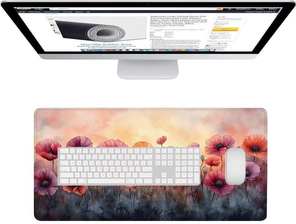 Tapis de souris gaming imperméable de précision Pavot XXL