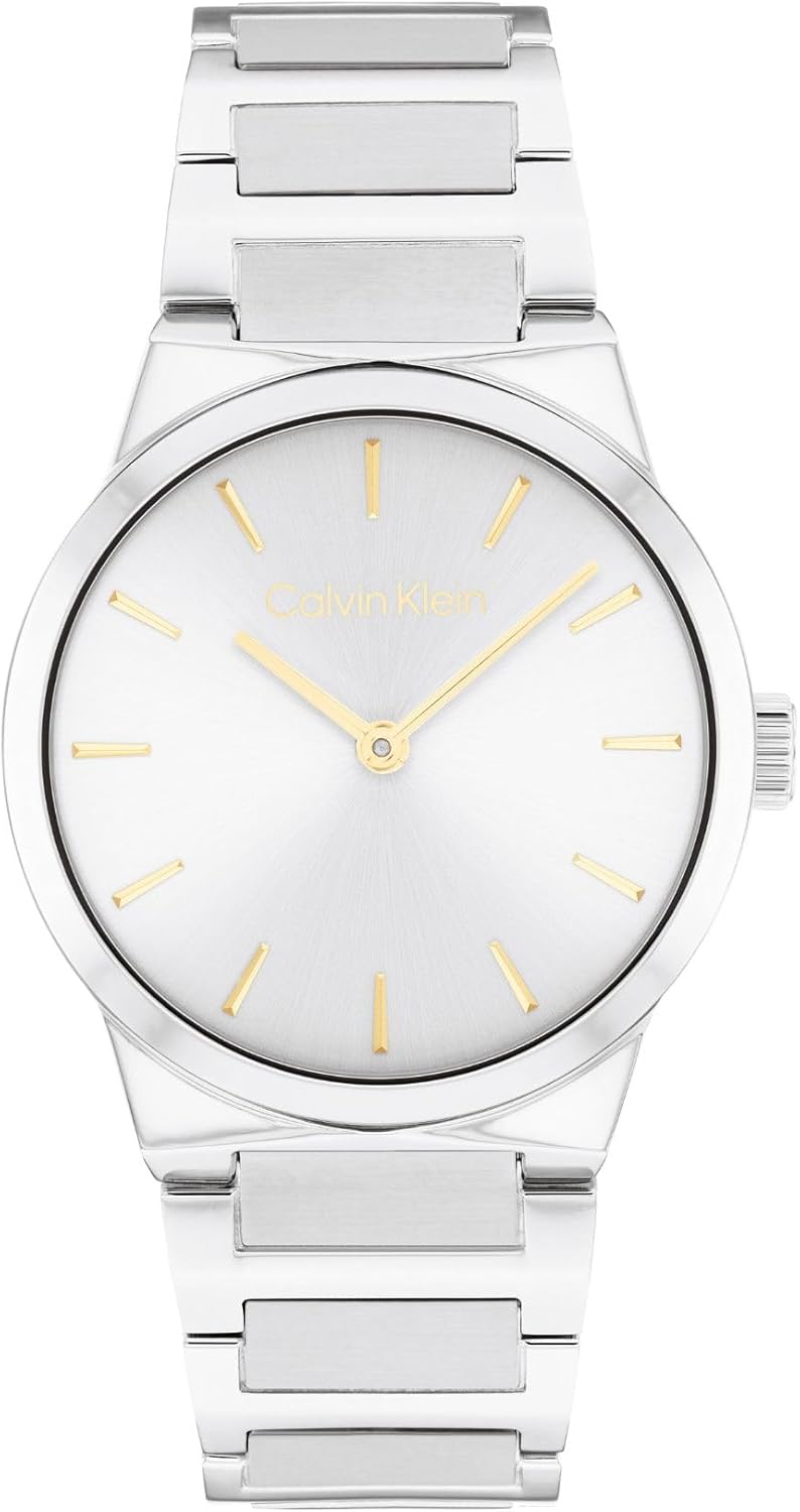 Calvin Klein Women's CK Linear Elegance - 32mm 2H Quartz Slim Watch - Stainless Steel Bracelet - Premium Fashion Timepiece for All Occasions - Gift for Her