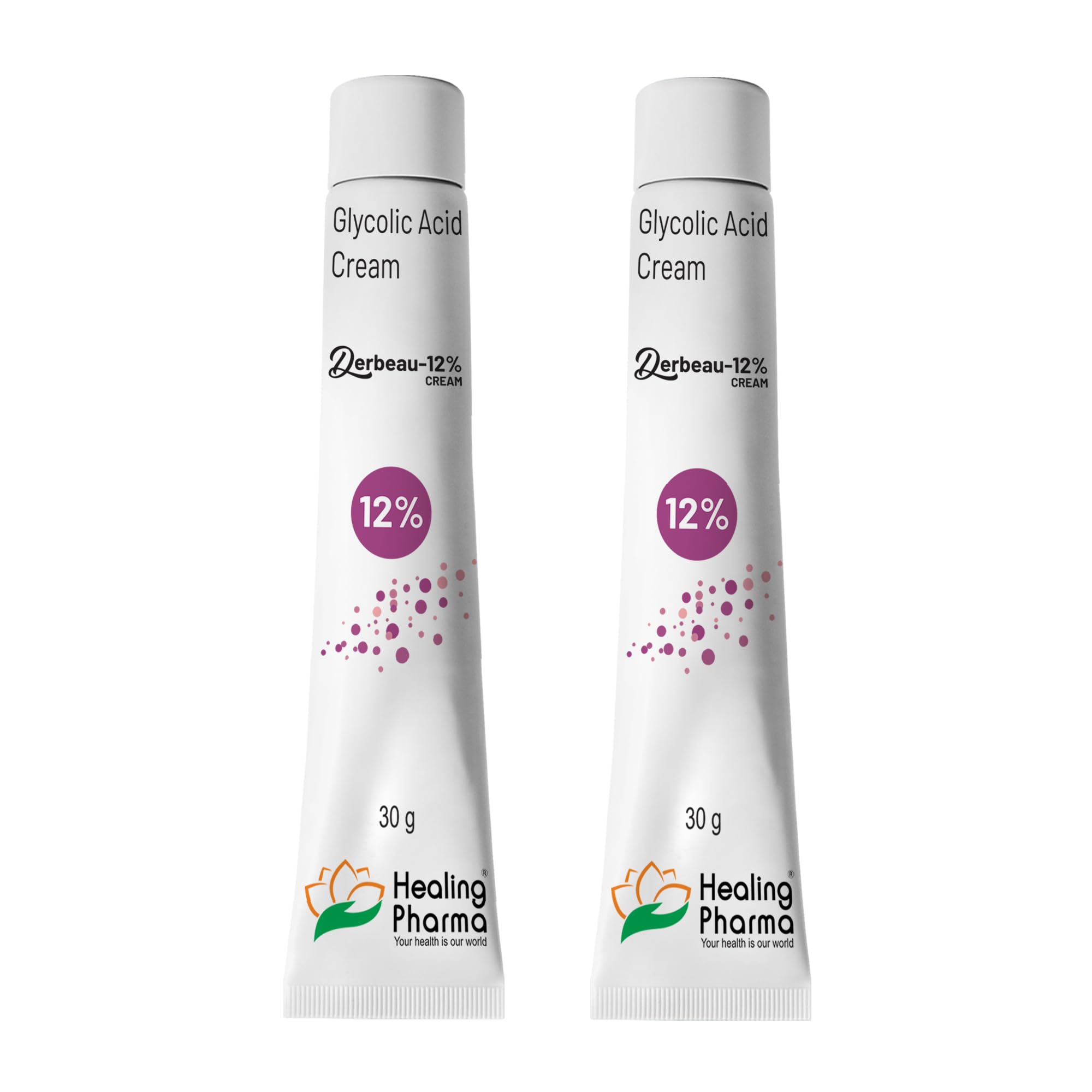 Healing Pharma - Derbeau® Glycolic Acid Cream 12% W/W, 30g (Pack of 2)