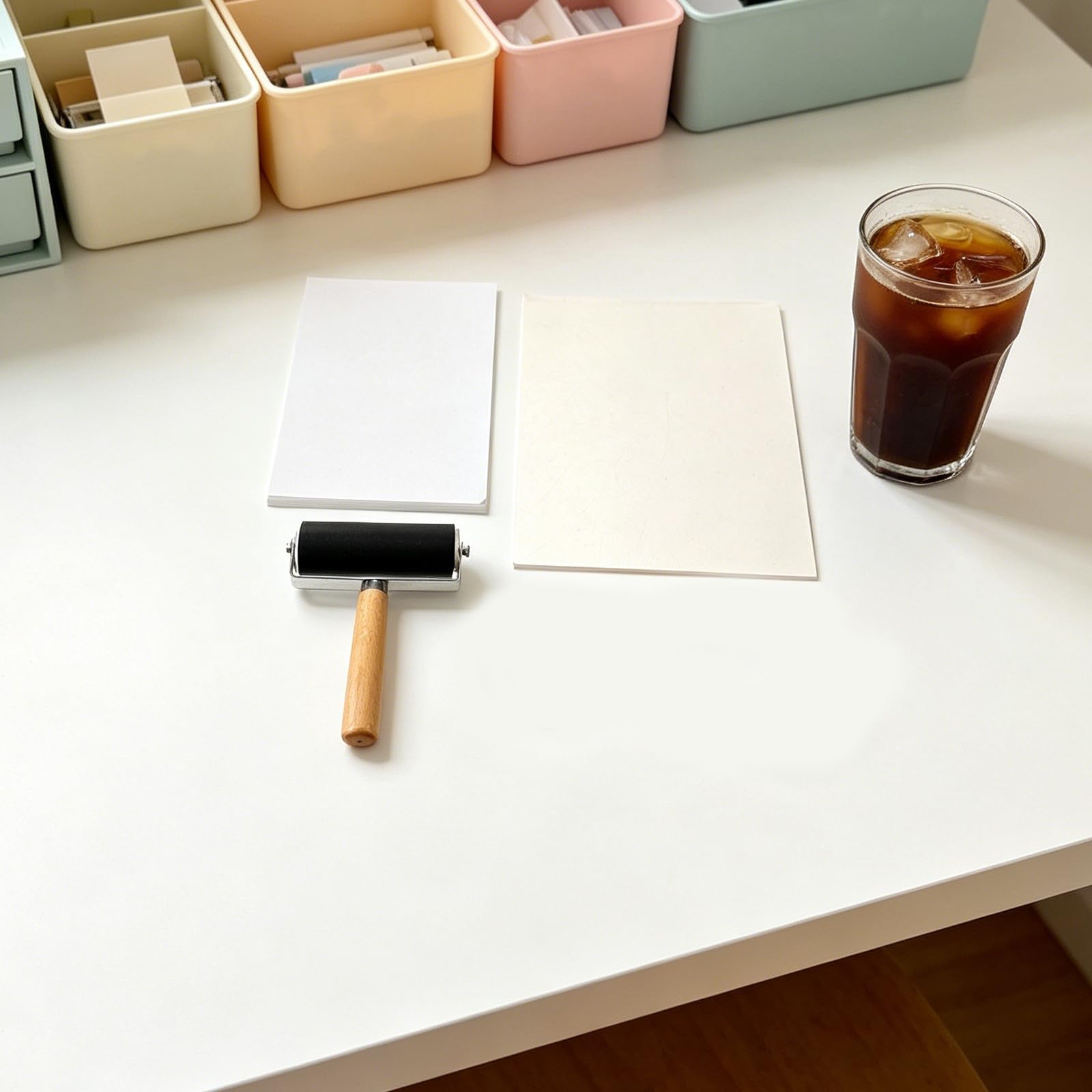 Rodillo de Gel para Grabado con Cepillo, Resistente y Fácil de Limpiar, Adecuado para Impresión Textil y Manualidades con Papel y Cartón