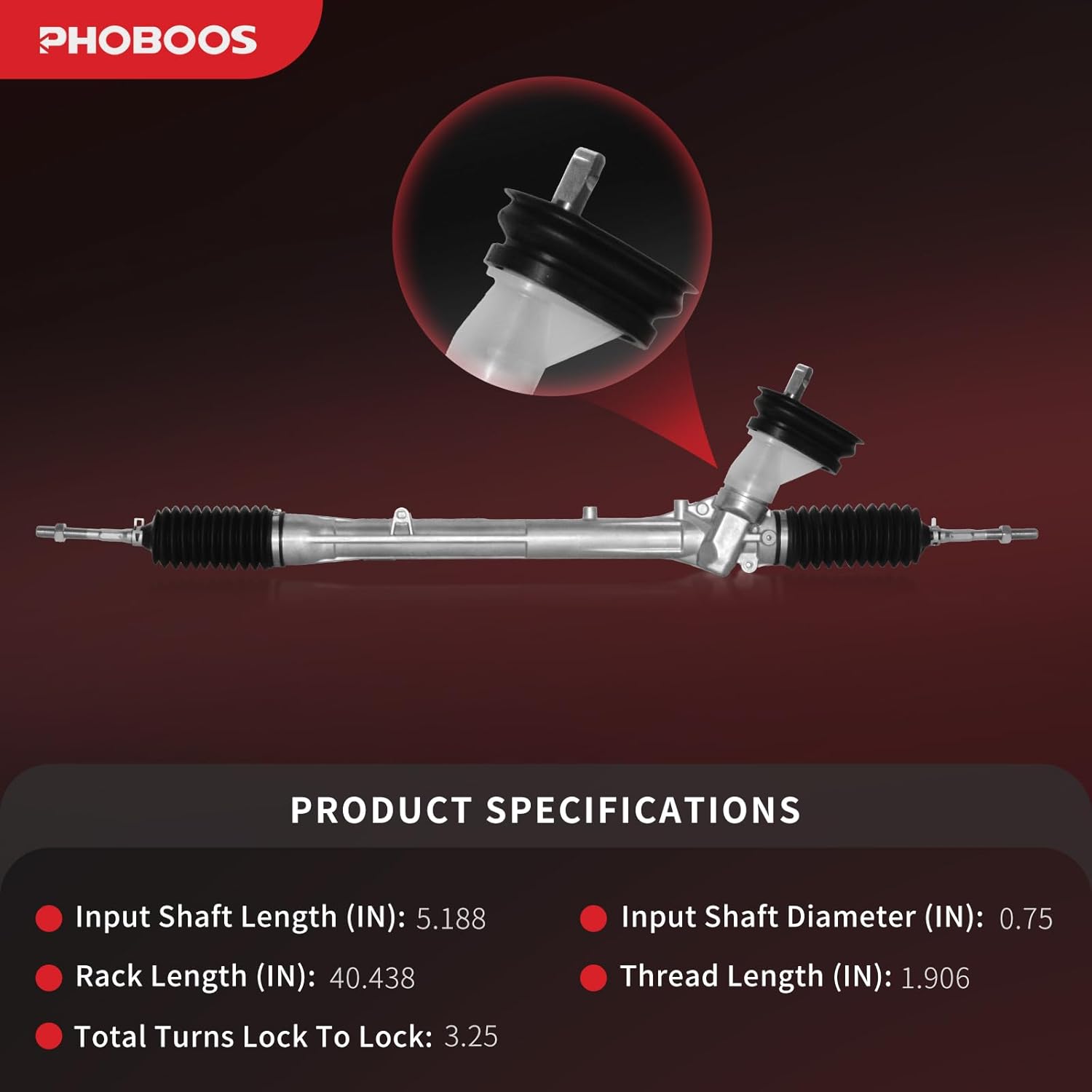 phoboos electric power steering rack and pinion assembly compatible with nissan versa 2007-2012 l4 1.8l, new unit, leak resistance, direct fit, ref. 24-2671