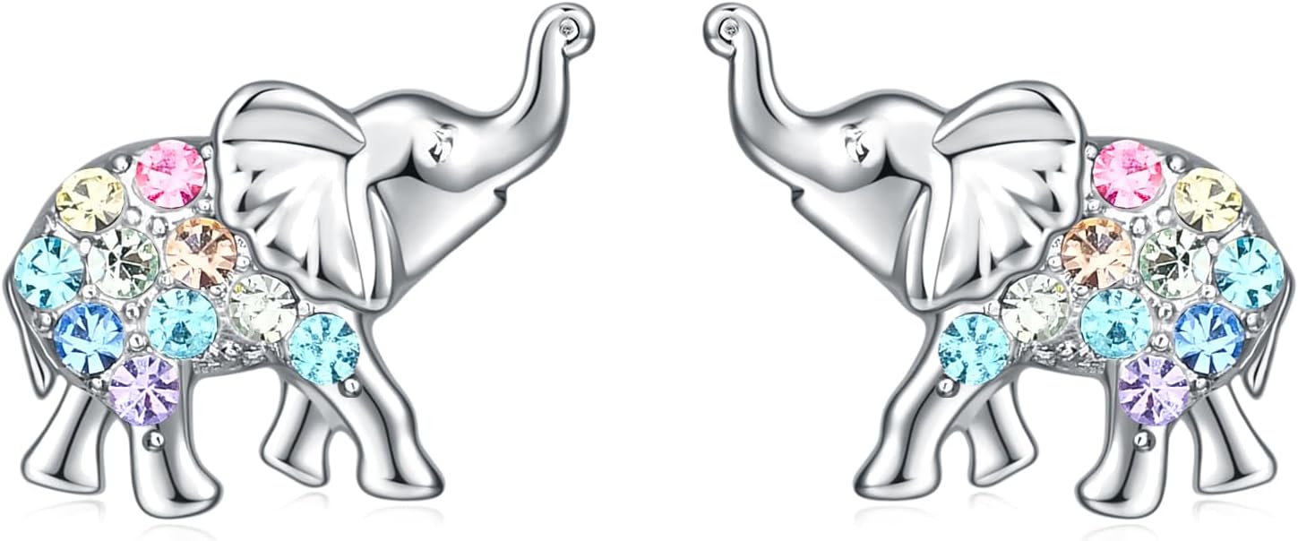 Dinosaur Horse Stud Earrings for Women,Animal Elephant Fox Butterfly Mermaid Hummingbird Penguin Earrings Jewelry