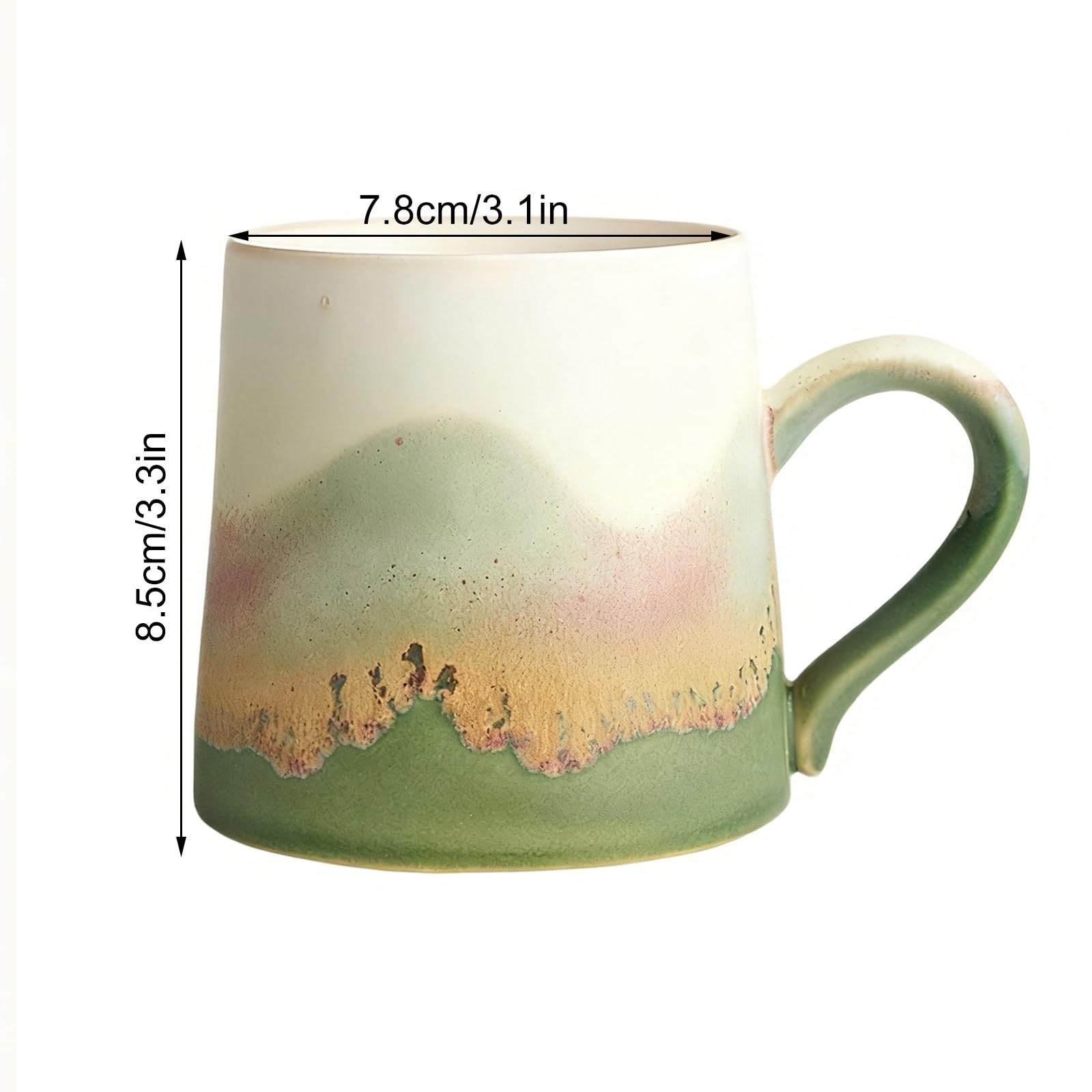 Handgefertigte Kaffeetassen, Tragbarer Kaffeebecher zum Mitnehmen fürs Camping, Keramik-Teetasse für zu Hause, 325 Ml, für Heiße und Kalte Getränke, Geburtstagsgeschenke für Männer(Black)