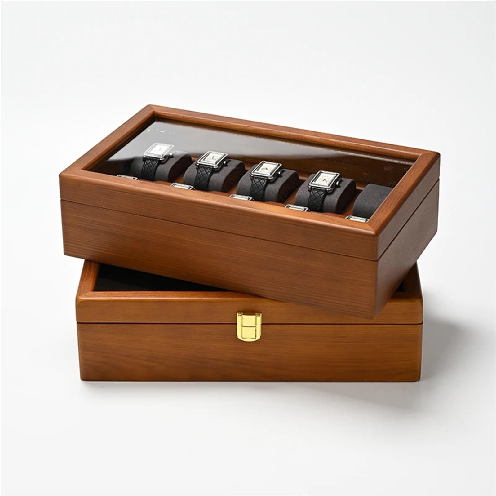 Portaorologi in Legno Massello Organizzatore di gioielli in legno con scatola for orologi a 10 scomparti