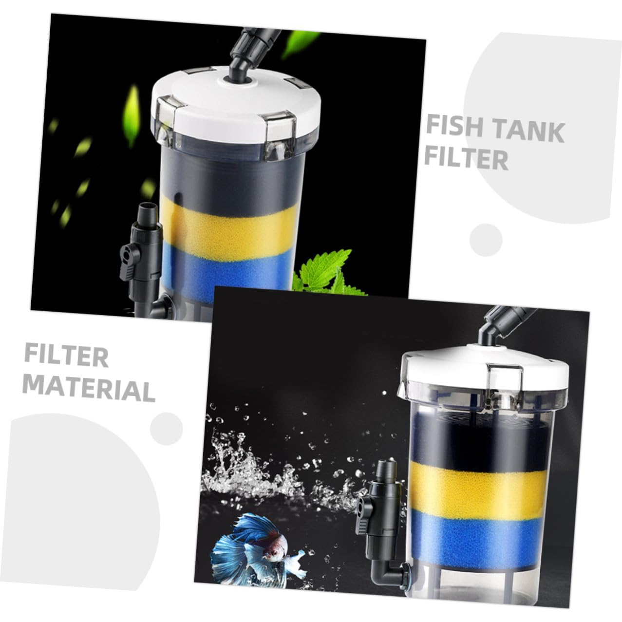 Alasum Leiser Aquarium Filter aus Kunststoff mit 16mm und Auslass Runde Externe Filterbox für Fischbecken Einfache Wartung für Aquarium und Frontgrasbecken