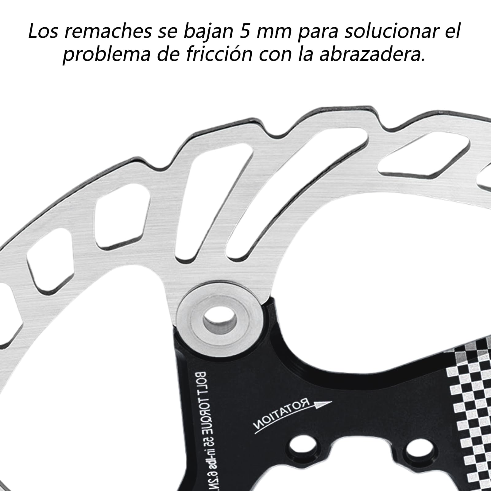 Disco de freno de bicicleta 160 mm 180 mm 203 mm disco de freno de bicicleta rotor de freno flotante adecuado para bicicletas de carretera, bicicletas de montaña, MTB, BMX (Negro, 203mm)