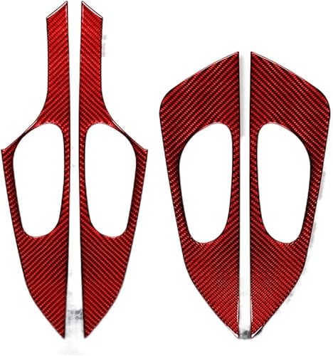 QENZ Car Inner Door Handle Panel Trim Sticker Decoration Compatible with Nissan X-Trail Rogue T32 2013-2021 Accessories Carbon Fiber Interior (Color