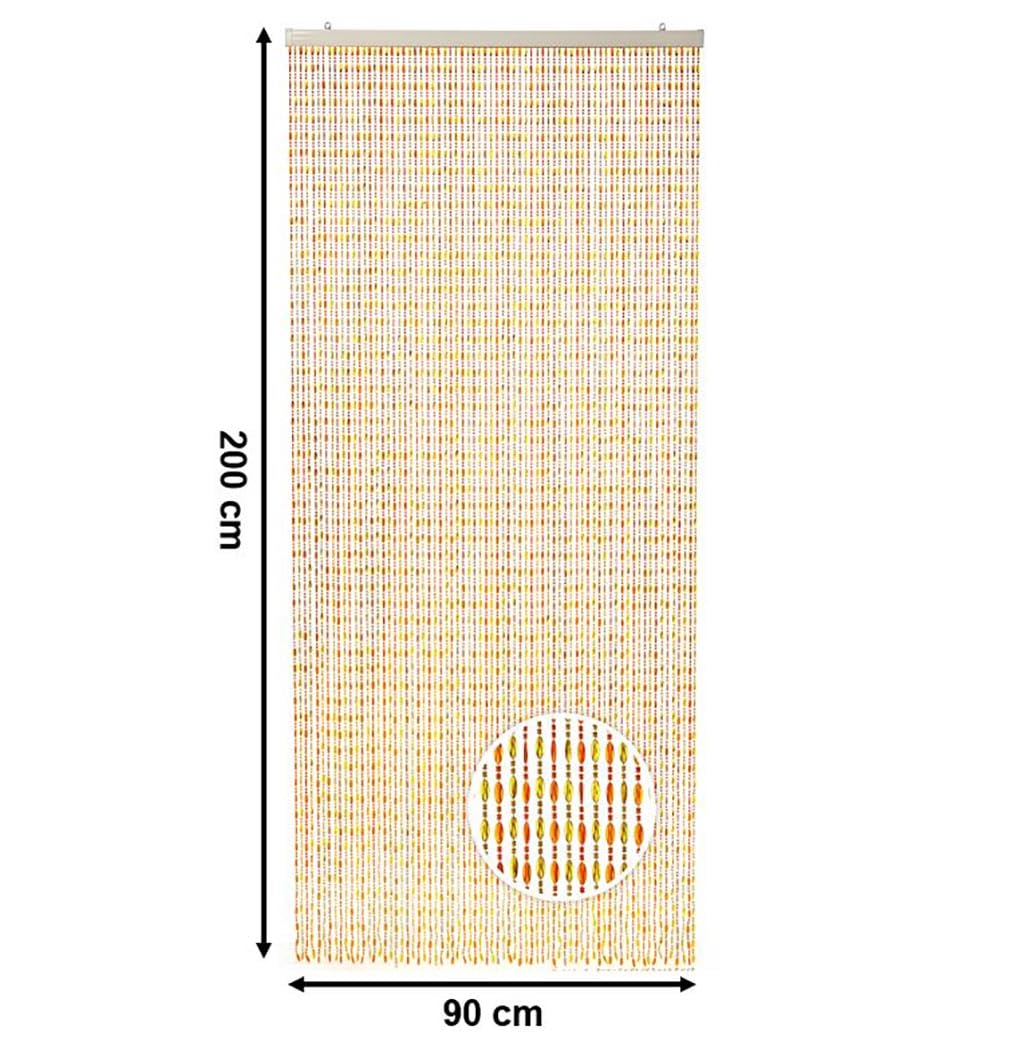Kobolo Türvorhang ORANGE aus Kunststoff, 90x200 cm, Vorhang, Perlenvorhang, Insektenschutz, Dekovorhang für Tür, Balkon, Terrasse, Küche & Kinderzimmer