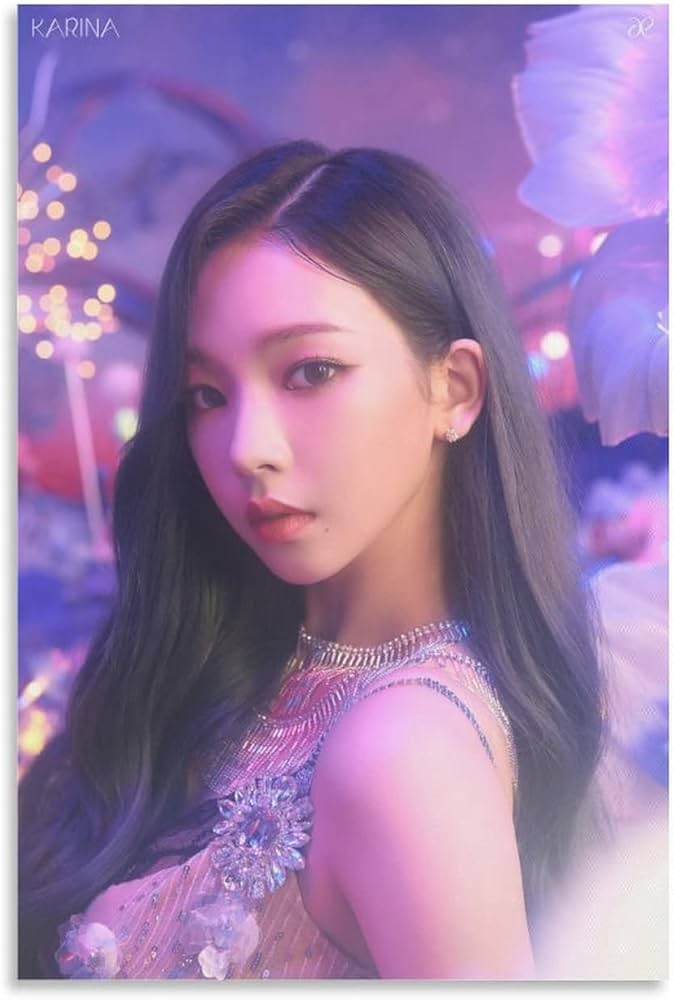 Amazon｜Karina カリナ Aespa Kpop Black Mamba 美術 女子キャンバス