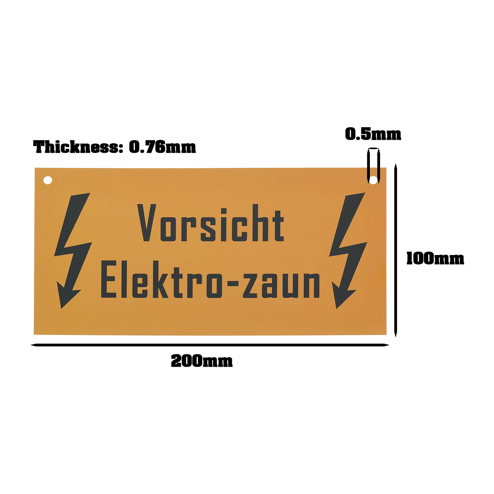 VGOL 10pcs German Warning Electric Fence Sign 200x100mm No Touching Safety Signs Plastic Electric Fence Warning Sign for Wall Fence Farmhouse Farm - Image 4