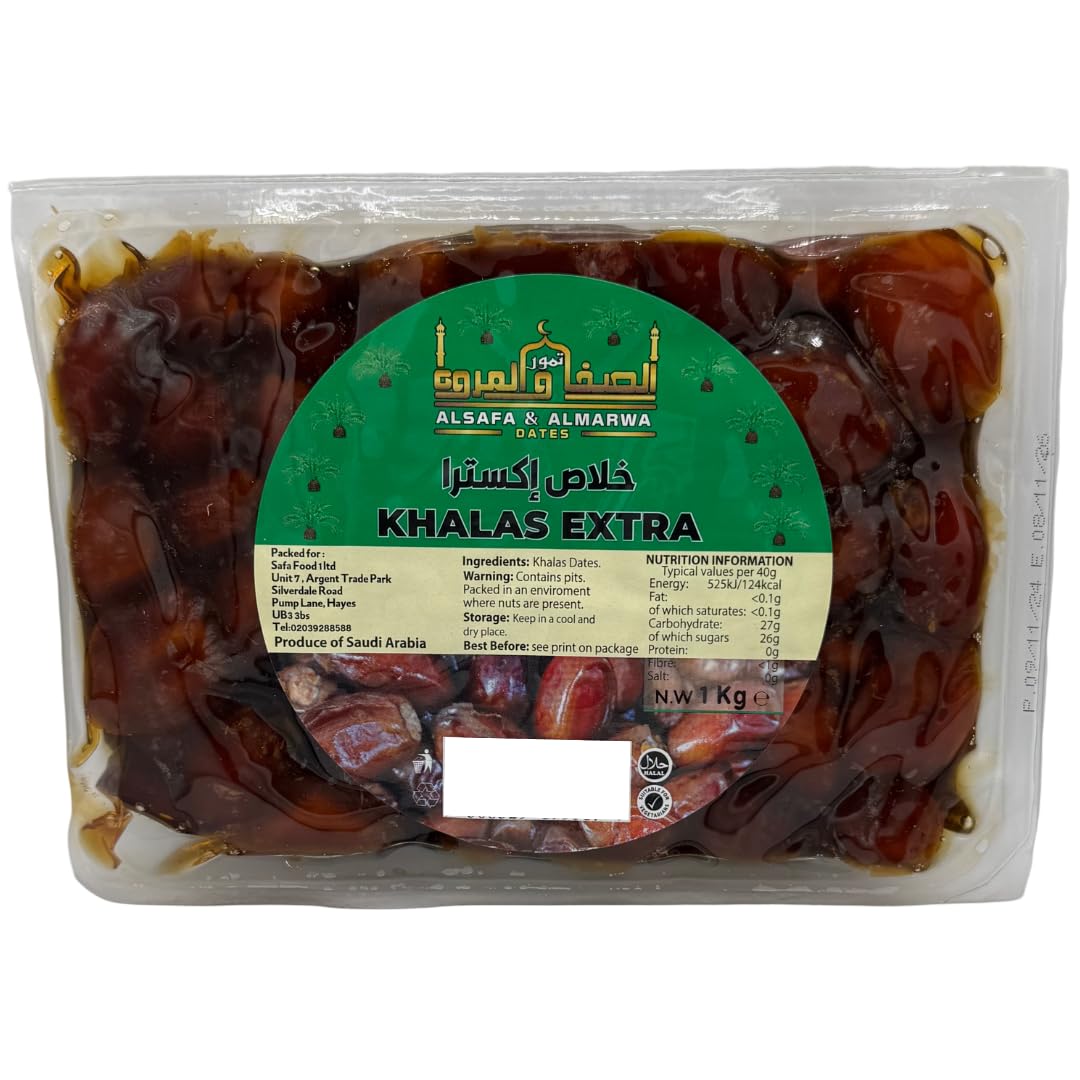 SAFA Khalas Extra Dates 1kg - Premium Quality, Naturally Sweet
