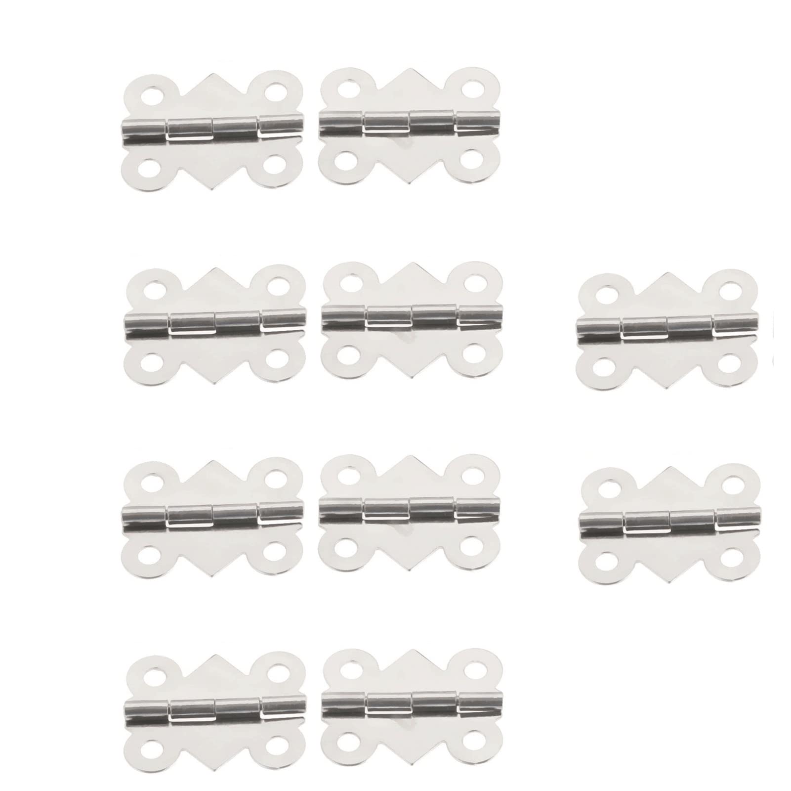 4/10 Pieces of Alloy Hinges, Rust-Proof, Suitable for Old-Fashioned Wooden Boxes, Doors, Cabinets(10sets 25x20mm)