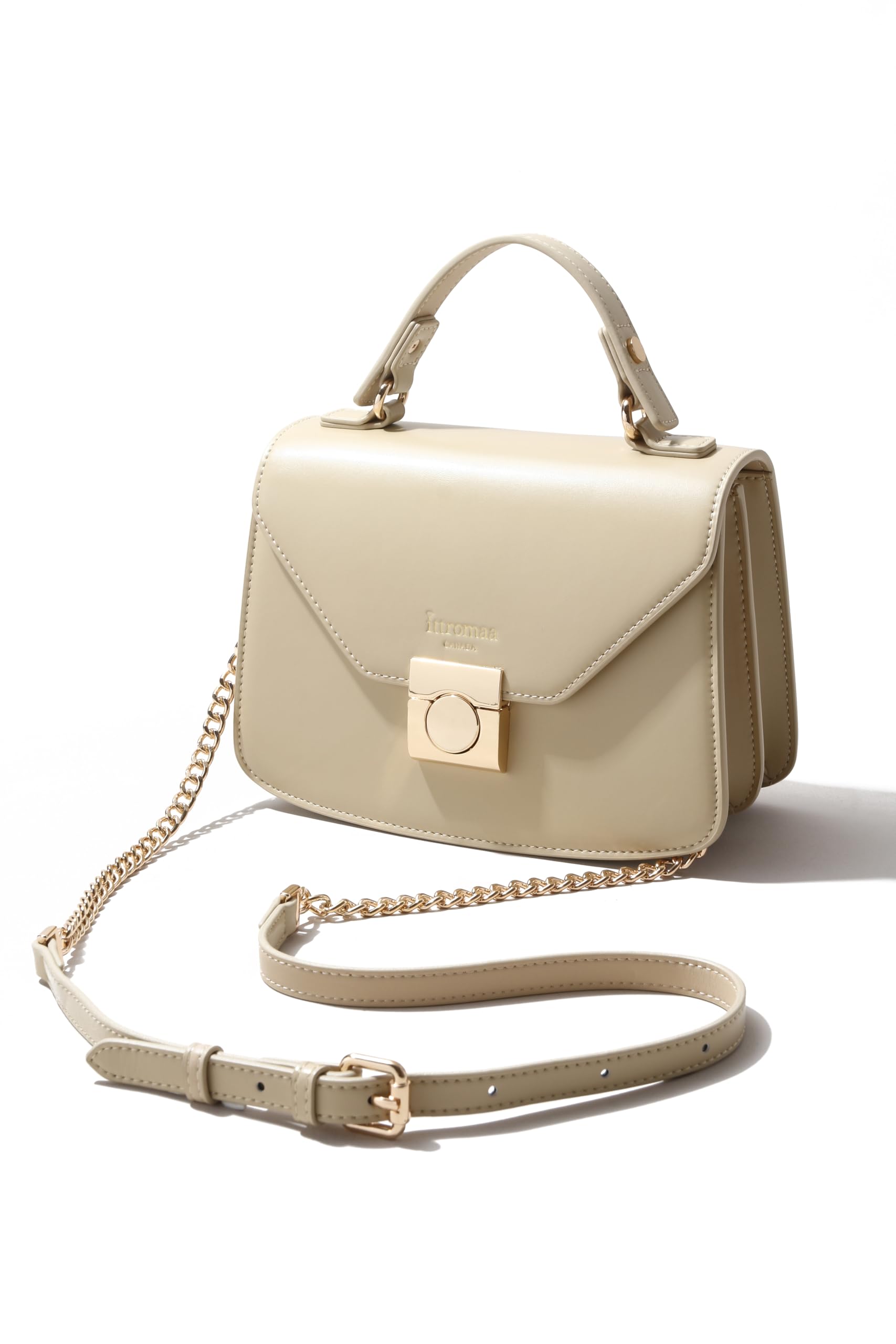 ittromaa ‘Posh Lady’ Women’s Luxury Handbag – Premium Microfiber Leather, Versatile Vegan, Stylish Chain Strap Shoulder Sling Bag For Girls And Women’s (Beige)