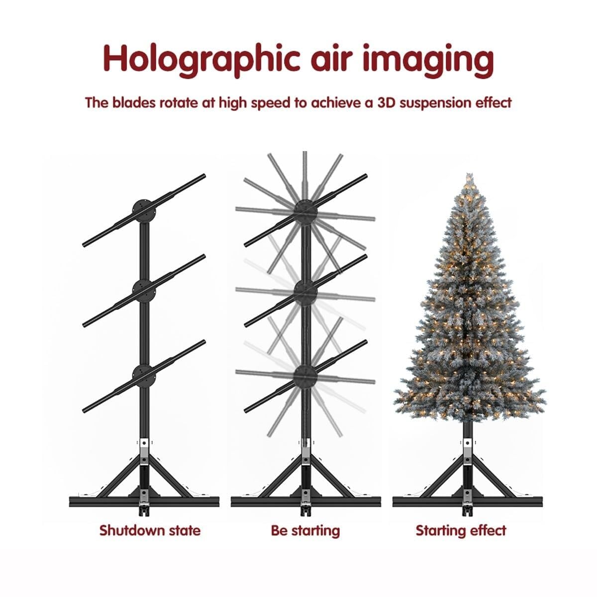 Ventilatore 3D ologramma - Macchina pubblicitaria verticale per proiezioni rotanti di ologrammi - Perfetto per bar, negozi, Halloween e Natale - WiFi e app abilitata