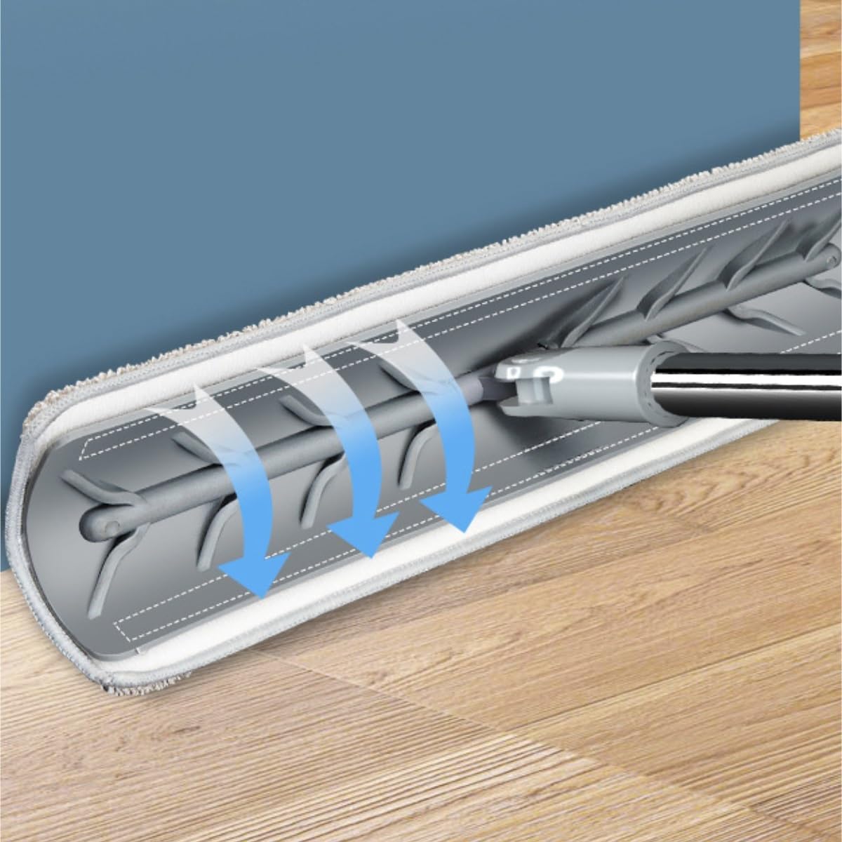 Spazzolone per Pavimenti Mop Piatto in Silicone for Uso Domestico, Silenzioso, Mop Pigro, Pavimento in Piastrelle Bagnato E Asciutto Mocio Pavimenti Mocio Mop