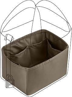 DGAZ Purse Organizer Silky Smooth,Silk,Luxury Handbag Tote in Bag Shapers, Women- Fits picotin18/22Bags (Etoupe grey, PC22)