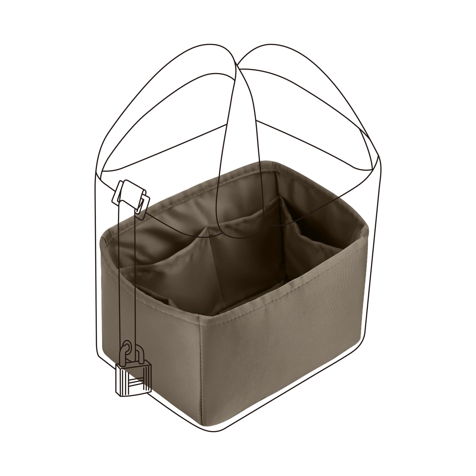 Inserto organizer in feltro per borsa Picotin 18, modellatore