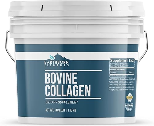 Earthborn Elements Péptidos de colágeno bovino en polvo cubo de 1 galón, puro y sin diluir, suplemento dietético