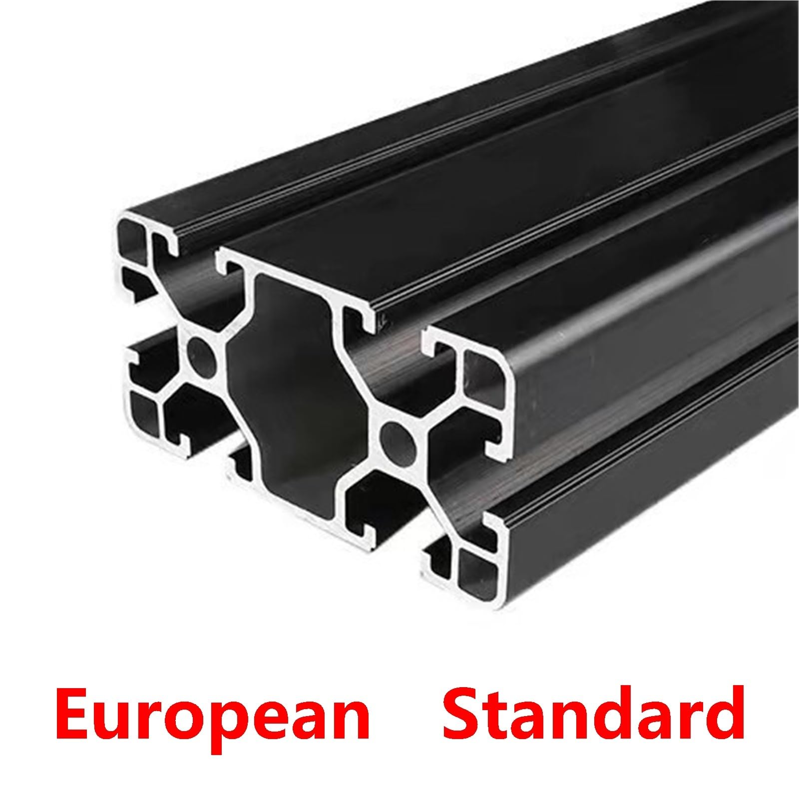 GTPBAO Profilo for binario in alluminio estruso anodizzato nero 4080 40x80mm for banco da lavoro, mobile, scala, acquario, recinzione industriale Binario estruso(600mm long)