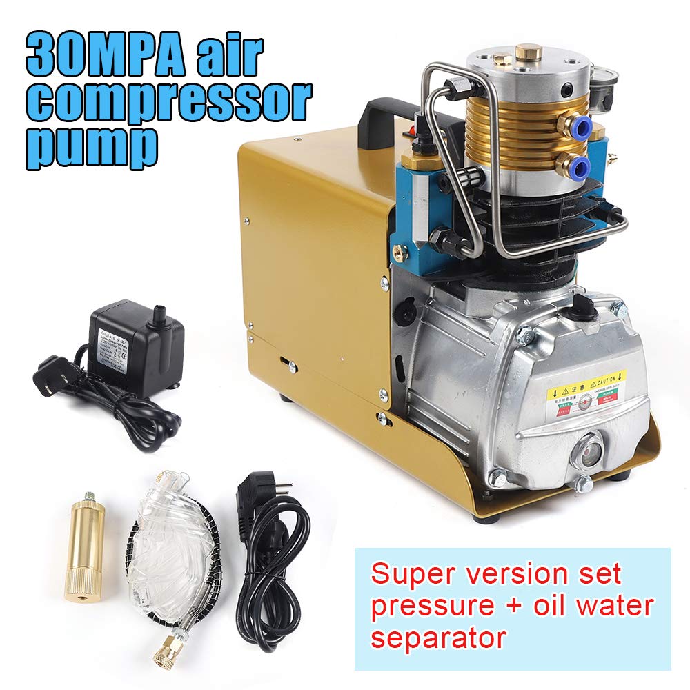 Bomba de aire eléctrica de alta presión, compresor de aire, bomba de aire de alta presión, bomba de compresor de aire, bomba de compresor de aire PCP con filtro de aceite de agua para detectar fugas,