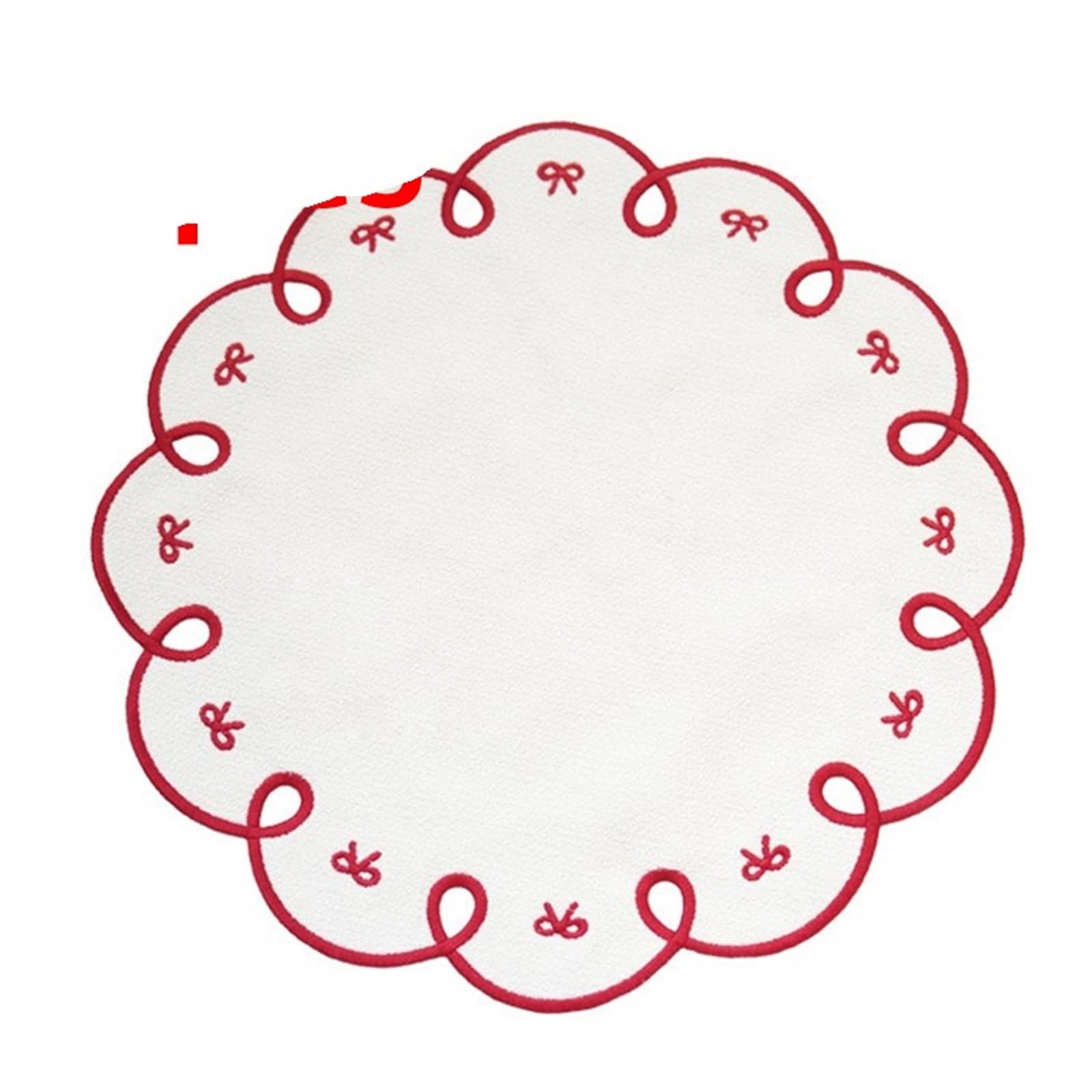Place Mats for Table Embroidered Square Placemat Decoration Set, Insulated Washable Specialty(Wave 6pcs)