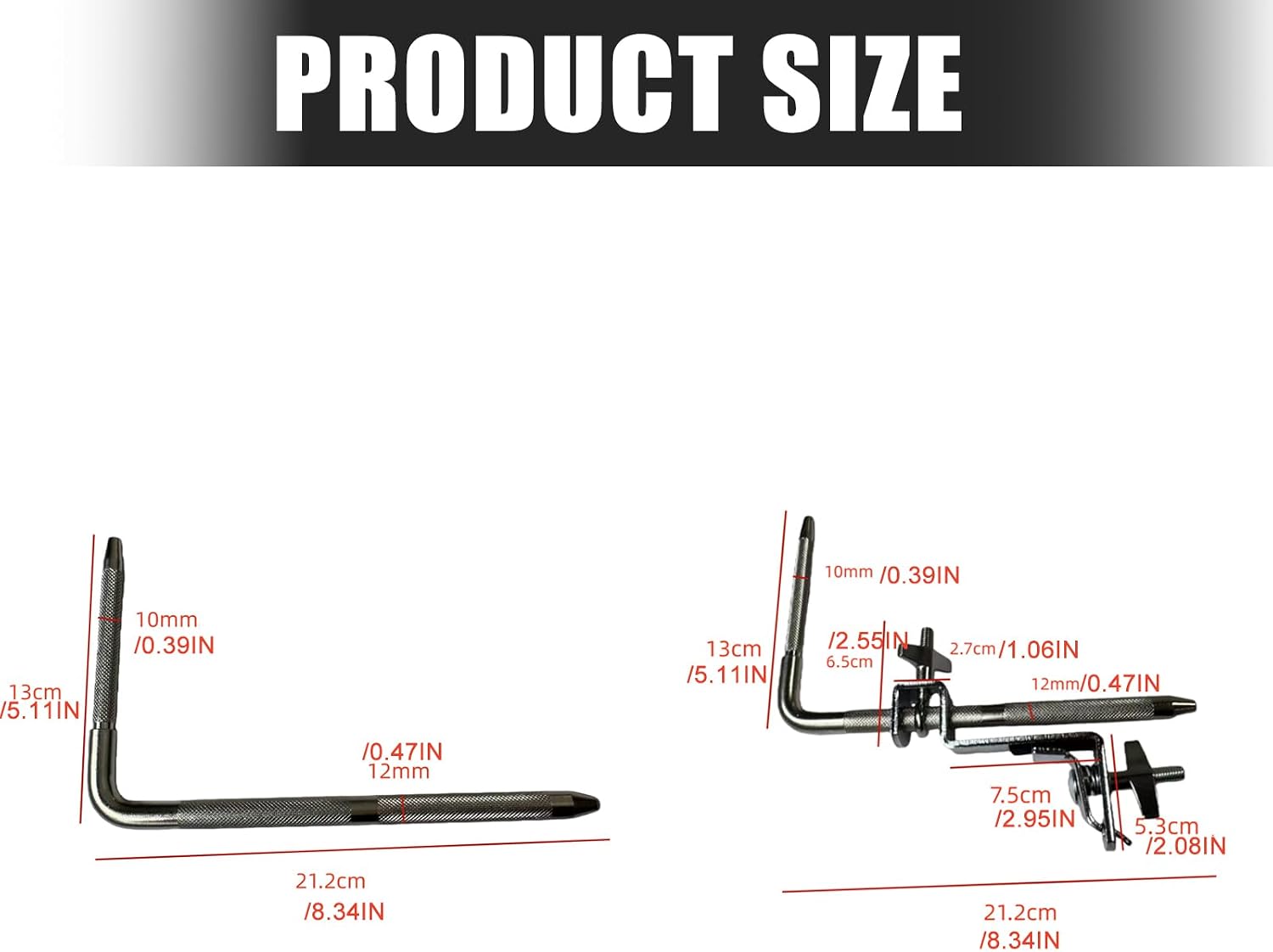 Cowbell Extension Clip Mounting Bracket Stand Holder Percussion Drum Set Cowbell Mount Clip