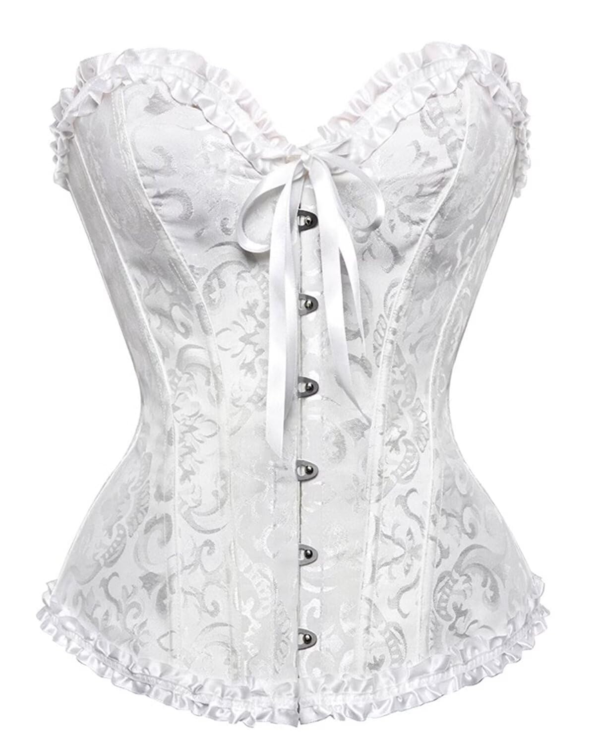 Corset Tops For Women Satin Overbust Lace up Busiter Shapewear Outfit