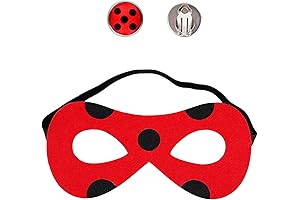 Cosplay Ladybug Costume Set: Mask and Clip-On Earrings for Halloween