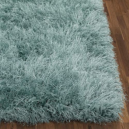 Image of F & B RUGS ; SUPERIOR QUALITY PRODUCTS Firoz and Brothers Handwoven Super Soft Indoor Modern Shag Microfibre Silky Fluffy Smooth 2x6 feet Seafoam