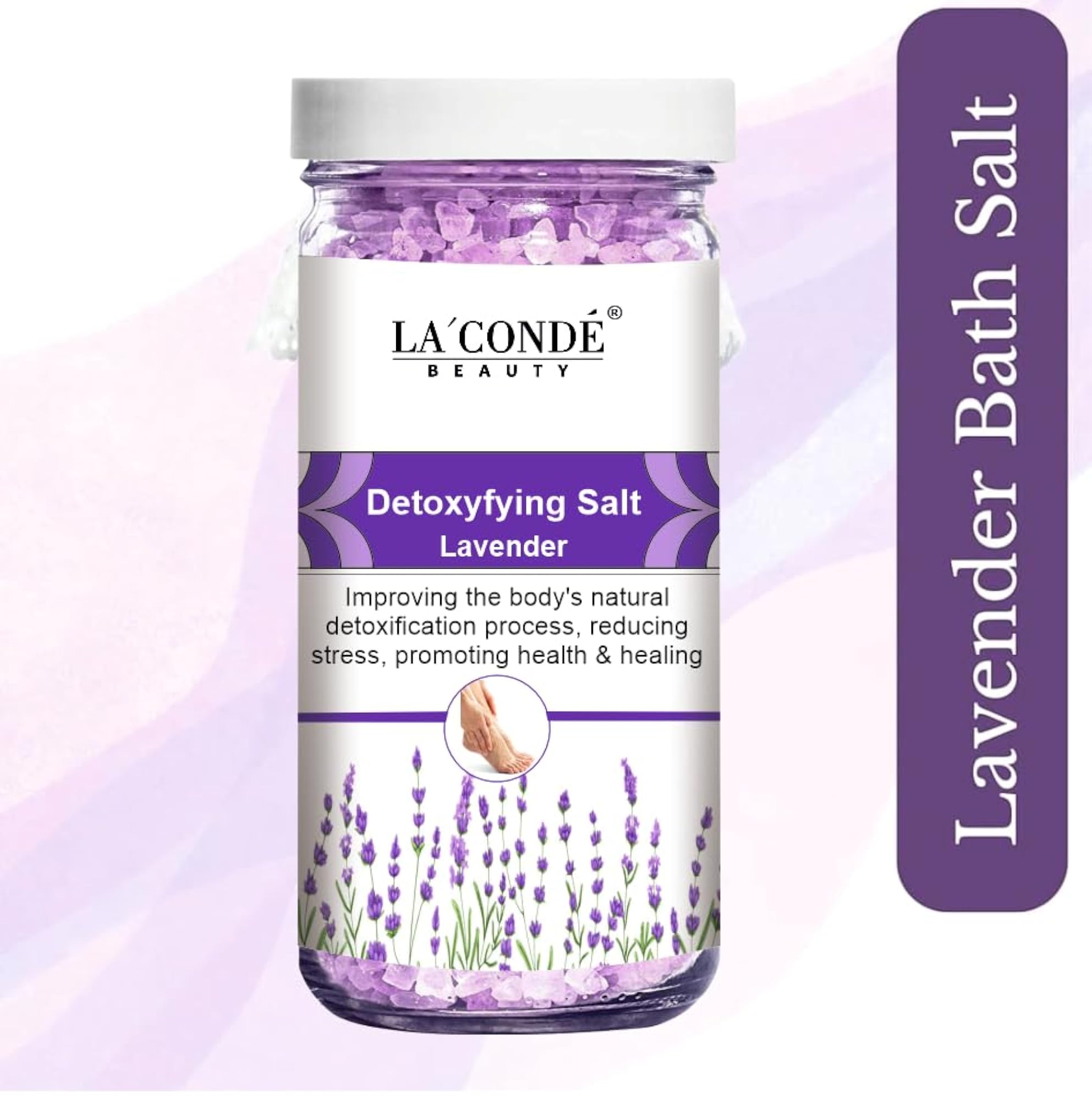 Lavender & Lemon Detoxifying Bath Salt Crystal for Muscle Relief