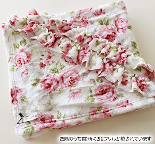Amazon | 薔薇のブランケットフリル付き マイクロファイバー