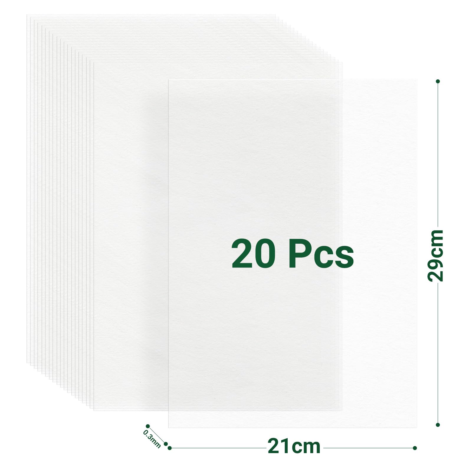 Zuxbolf 30 Láminas De Plástico Mágico A4 | Hojas Retráctiles Semitransparentes Para DIY, Ideal Para Llaveros Y Manualidades Creativas