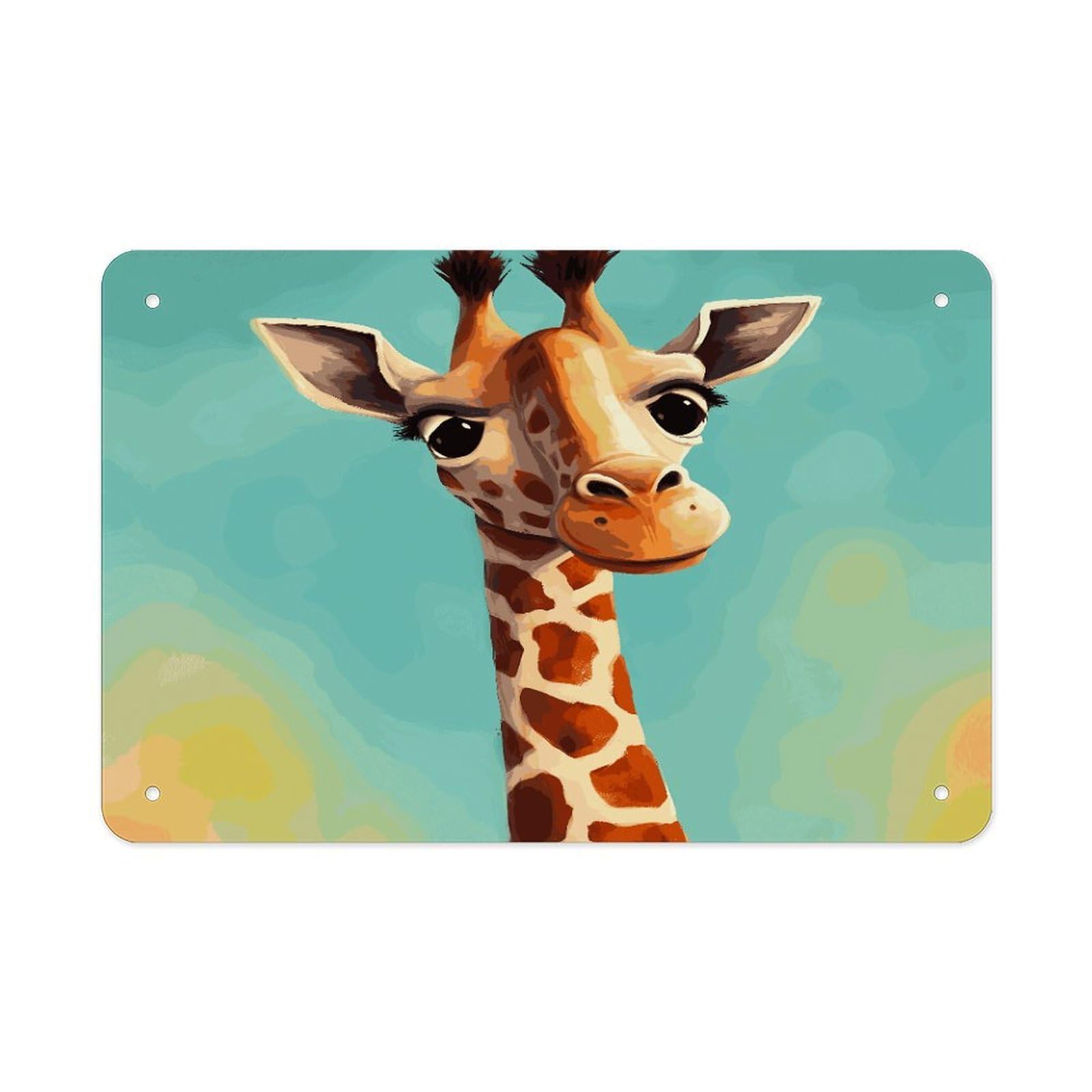 Fekiloot Style Funny Giraffe Art Metal Signs Wall Art Tin Sign