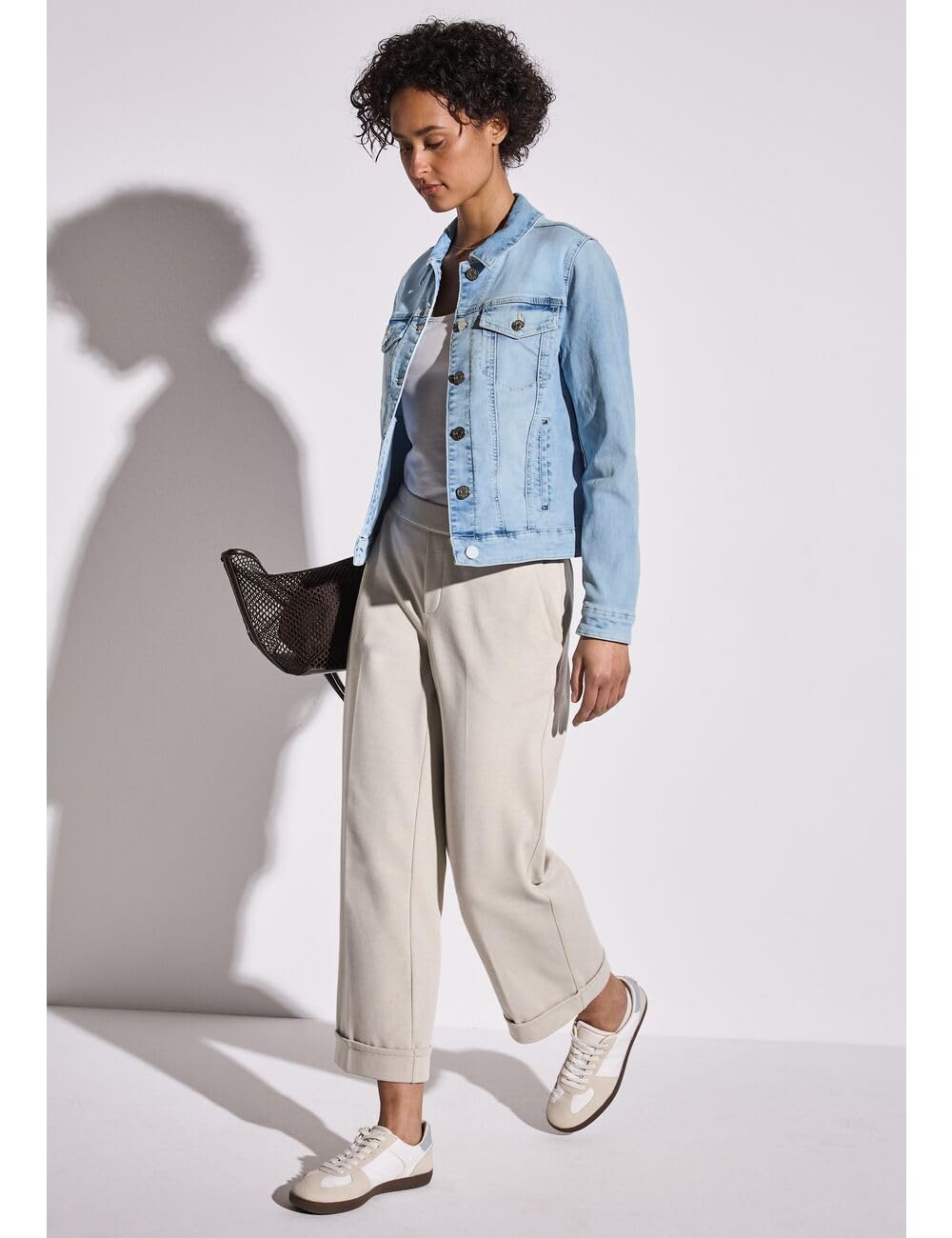 Street One Damen A212419 Jeansjacke im Bleached-Look