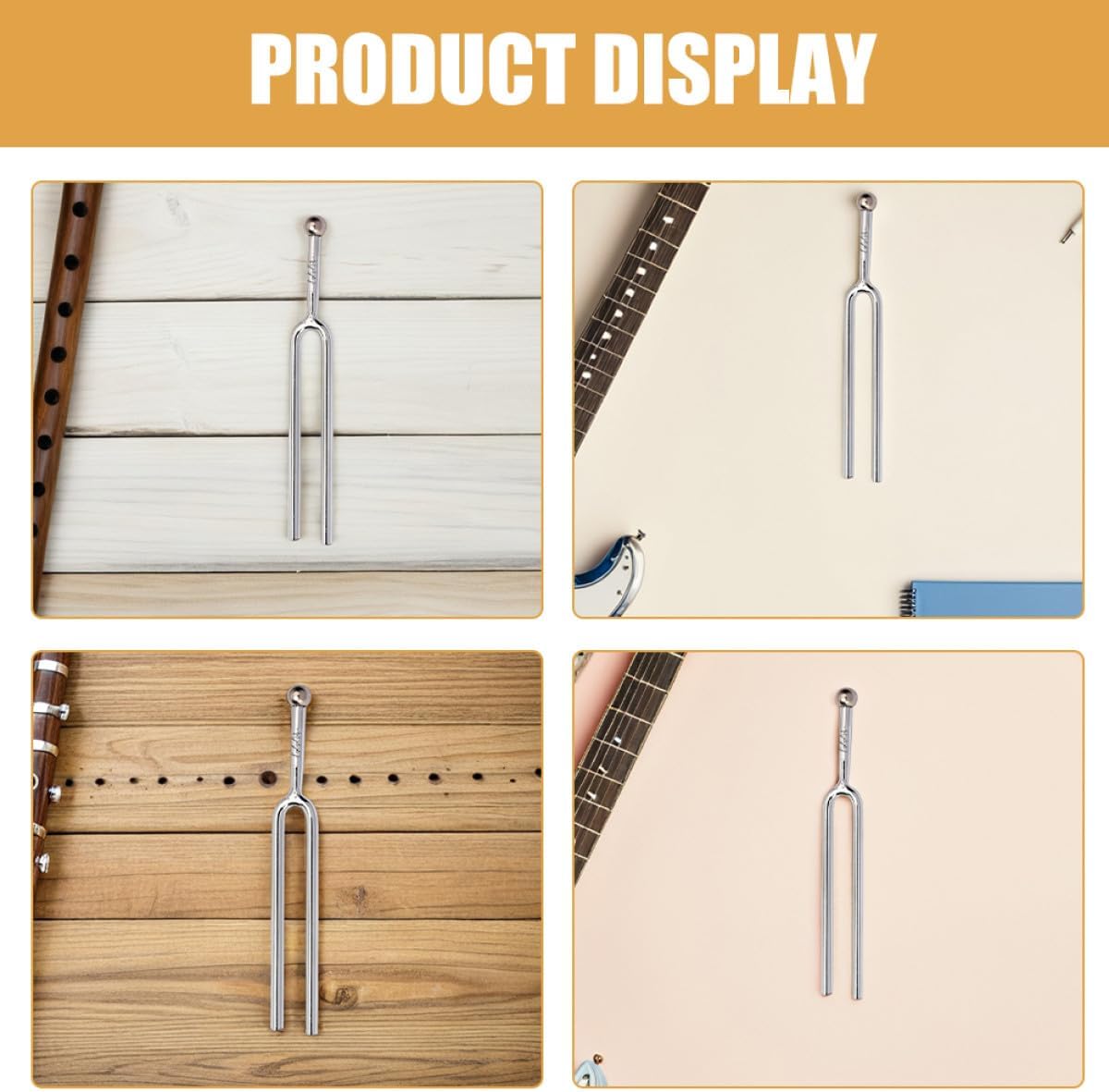 Mobestech 3pcs A 440hz Tuning Forks for Musical Instruments, Stainless Steel Universal Violin Piano Guitar Erhu Tone Tuners Music Tuning Accessories