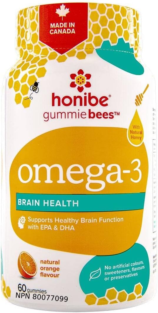 Honibe Omega 3 Gummies for Kids and Adults Made in Canada Supports