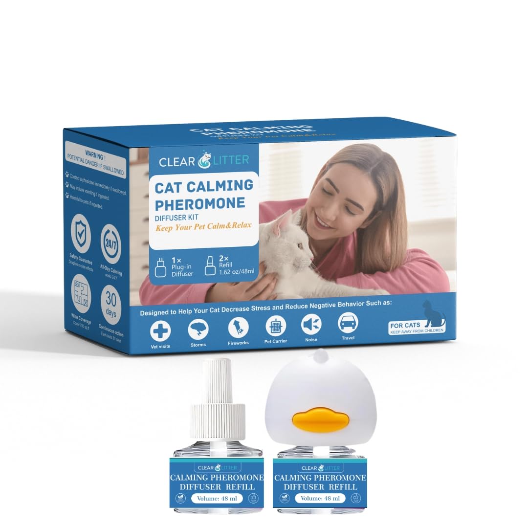 Cat Calming Diffuser - Multi Cat Home Solution with Cat Pheromones Calming Diffuser to Prevent Peeing and Create Calm Environment - Cat Diffuser Street Relief