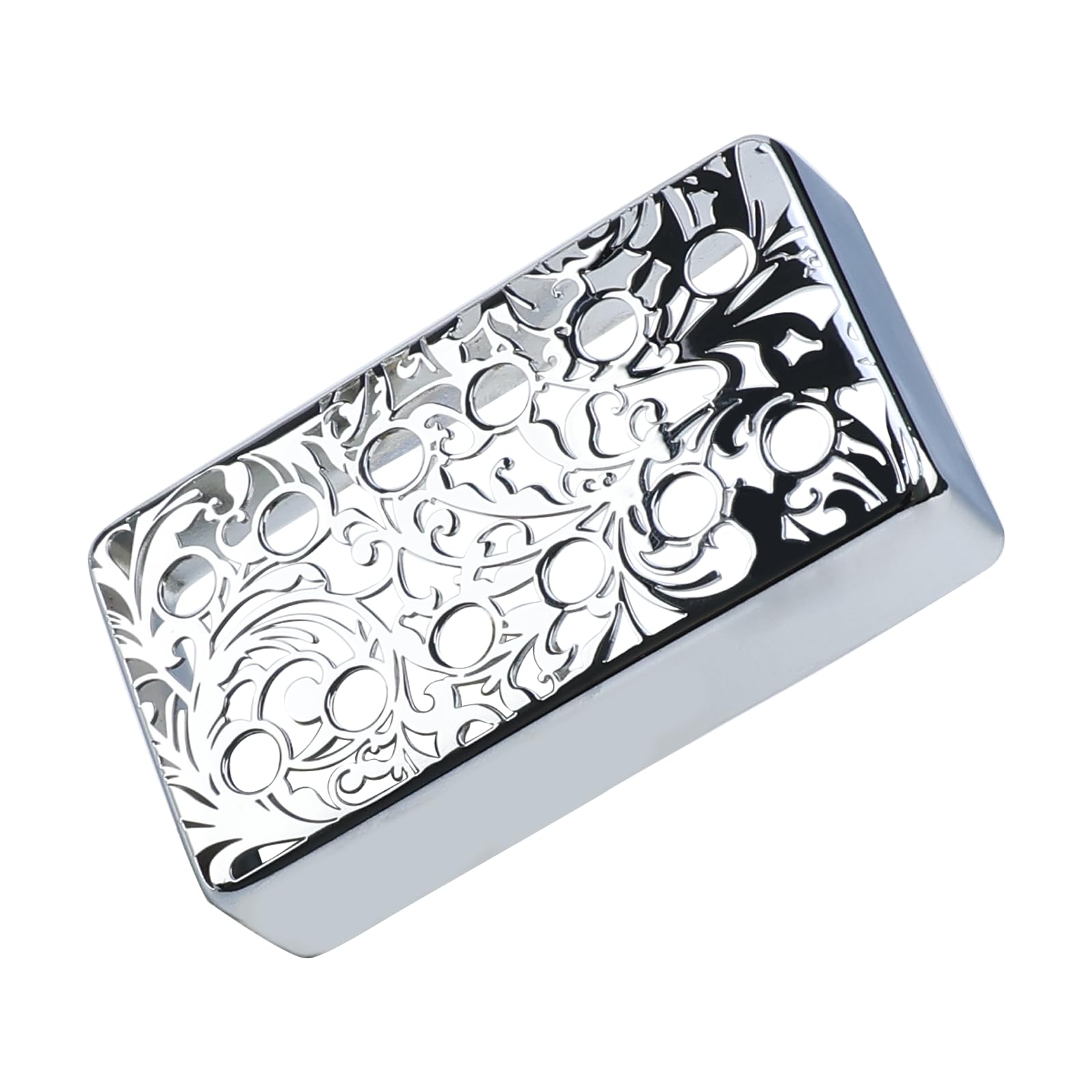 OVSAL Brass Electric Guitar Pickup Covers Chrome 52mm Pole Spcing 6 String Guitar Bridge Pickup Covers Humbucker Compatible with Les Paul Lp Electric Guitar Replacement Parts