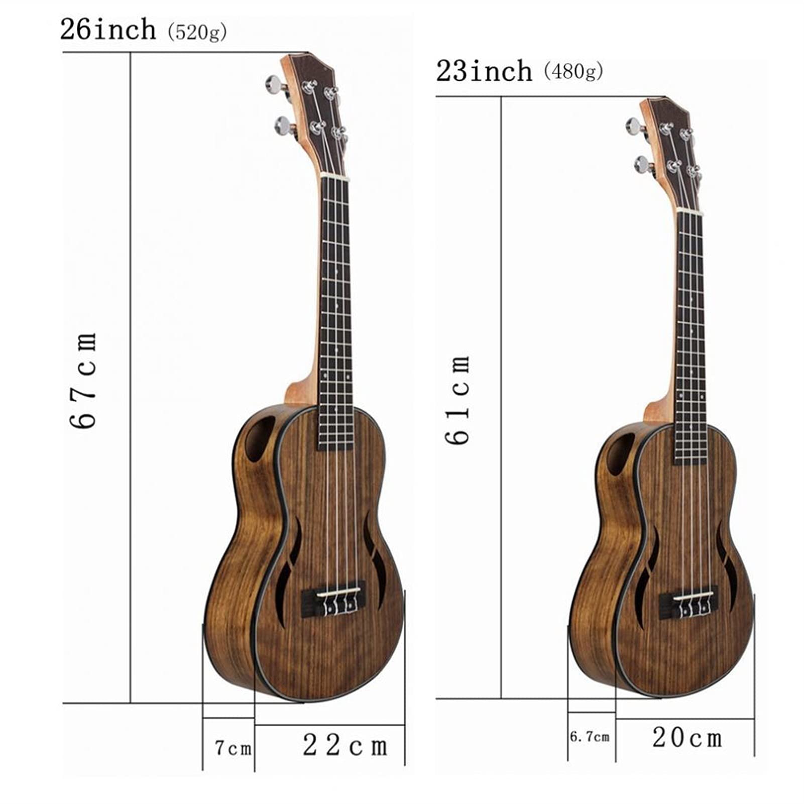 Ukulele koncertowe Początkujący Ukulele Ukulele 23/26 cale18 Fret Cztery Struny Saxophone Beginner Ukulele Guitar Koncert Tenor Ukulele Walnut Wood Hawaje Gitara (Size : 26 inches)