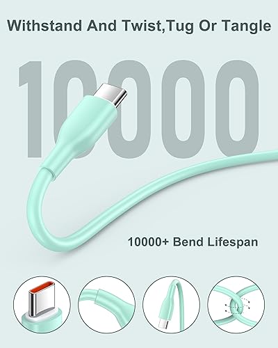 Miniatura 2 de Cable de carga USB tipo C Pixel para Google Pixel 8 7 Pro 7a 6 6Pro 6a 5 4XL, iPhone 15 Pro Max 15 Plus, 3 unidades6 pies cargador Android tipo C