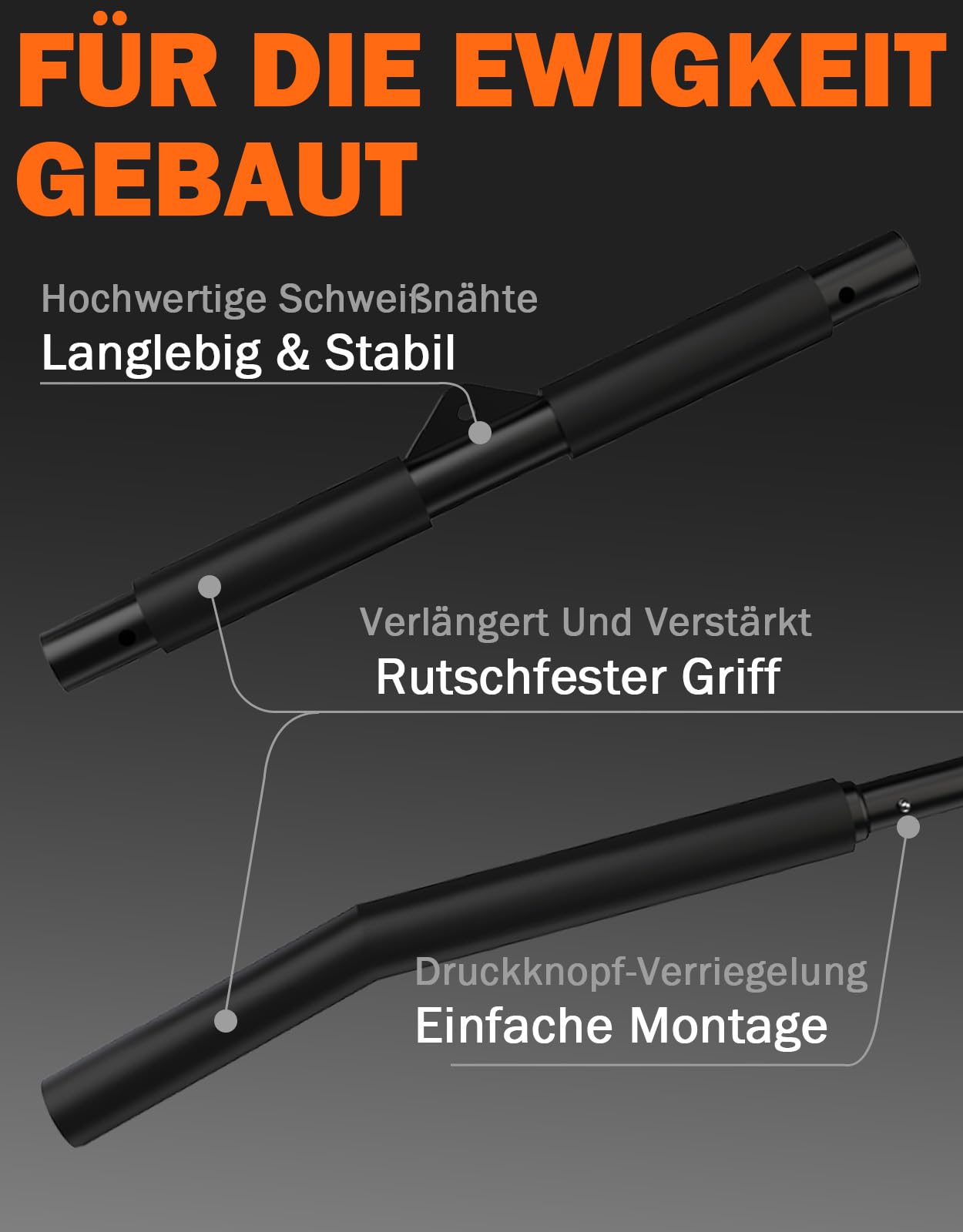 Fitarc Latzugstange 102 cm, durchgehender rutschfester Griff, Lat Pulldown Stange für Kabelzugmaschine, für engen und breiten Griff