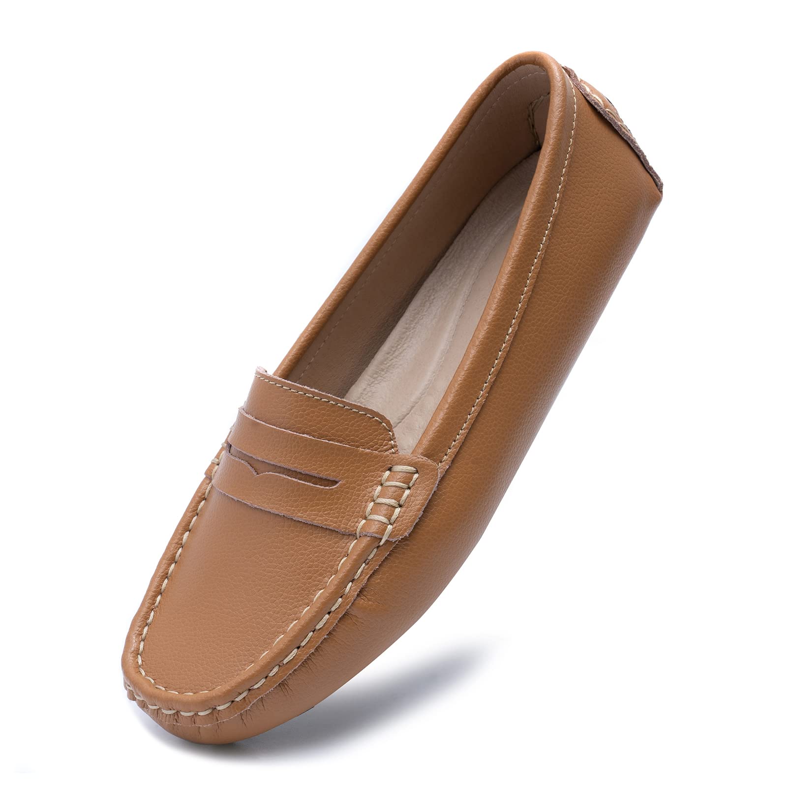 Heydonic Women's Loafers Moccasins Soft Casual Walking Driving Ladies Office Penny Flats Boat Shoes Women Slip On Comfortable Leather
