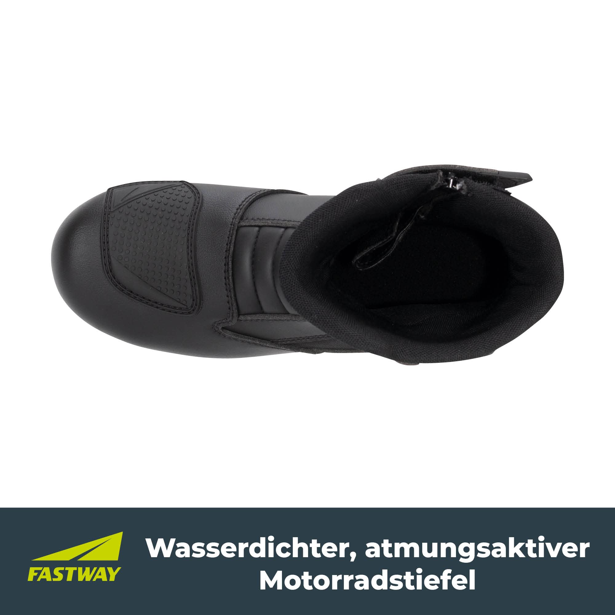 FAST WAY FTS-1 WP Motorradschuhe, CE Zertifiziert, Wasserdichte Motorradstiefel, Atmungsaktive Motorradschuhe, Schalthebelverstärkung & Fersenreflektor, Reißverschluss mit Klettabdeckung