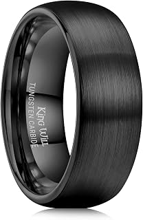 Wedding Band for Men Women, Tungsten Carbide Rings, Gold/Rose Gold/Black/Gunmetal/Silver, 2/4/6/8mm Matte Brushed Bands Ring for Couple, Promise Rings for Him & Her Comfort Fit