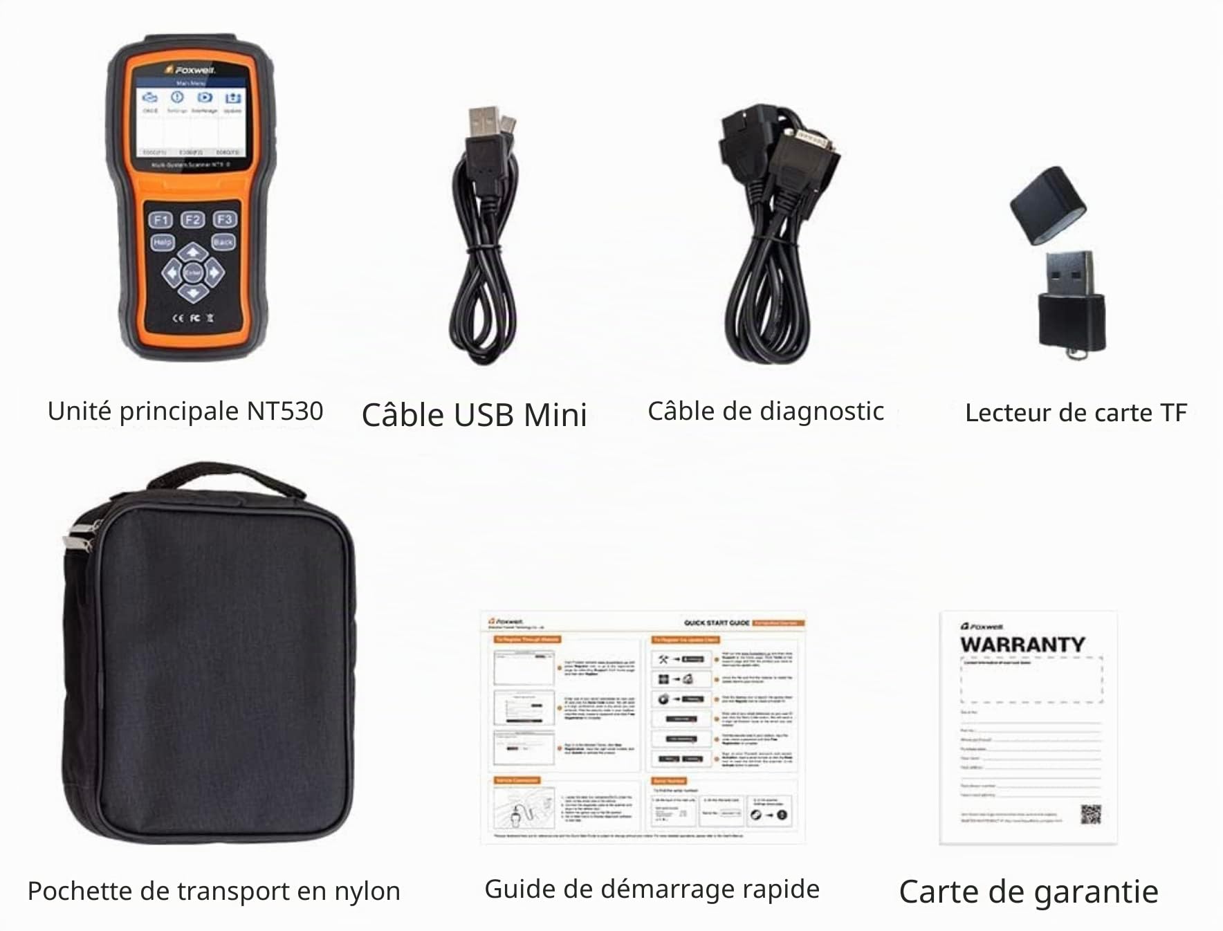 Foxwell NT530 Outil de Diagnostic bidirectionnel OBD2 pour BMW – Tous Les systèmes, Tous Les Services d'entretien – Scanner de Code Automobile ABS Bleed SRS Airbag SAS TPMS TPS EPB Réinitialisation