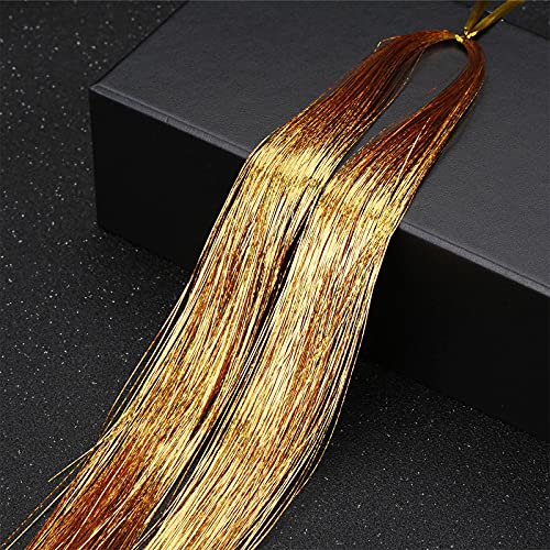 37 inch Hair Tinsel with Tools,8 Colors Super Flash Hair Colorful Silk HairExtension Gold Silk Bing Hair, Fairy Hair Tinsel Heat Resistant Sparkling Shiny Tinsel Hair Extensions,Wigs (D) 37 inch Hair Tinsel with Tools,8 Colors Super Flash Hair Colorful Silk HairExtension Gold Silk Bing Hair, Fairy Hair Tinsel Heat Resistant Sparkling Shiny Tinsel Hair Extensions,Wigs (D)