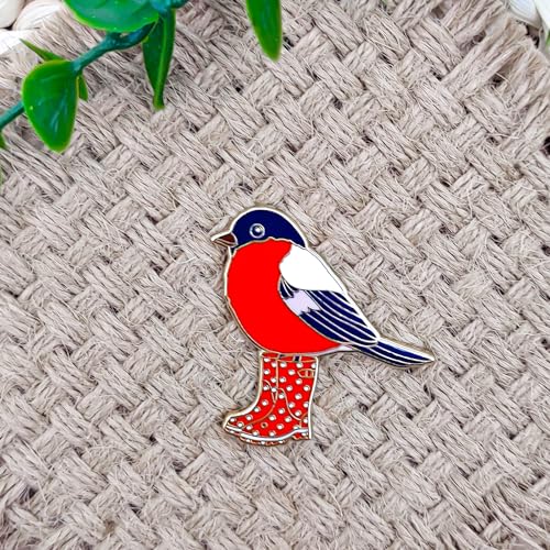 Image of Adorable Booted Bird Pin - Animal World Series | Premium Enamel Pin - Statement Lapel Pin - Plated Badge for Clothing, Bags, Hats, Jackets, and Lanyards