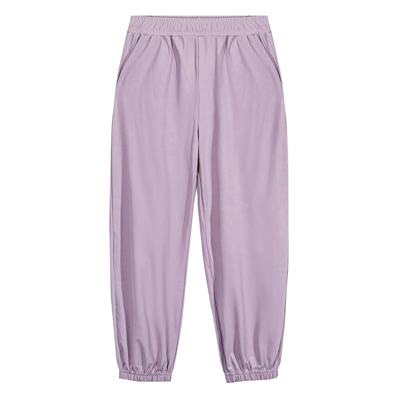 Rolanko Pantalon de jogging soyeux pour filles avec poches, séchage rapide, pantalon athlétique léger pour vêtements de sport décontractés